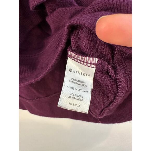 Athleta Womens Serenity Modal Purple Crossover Sweatshirt Athleisure Size Small - Picture 5 of 7